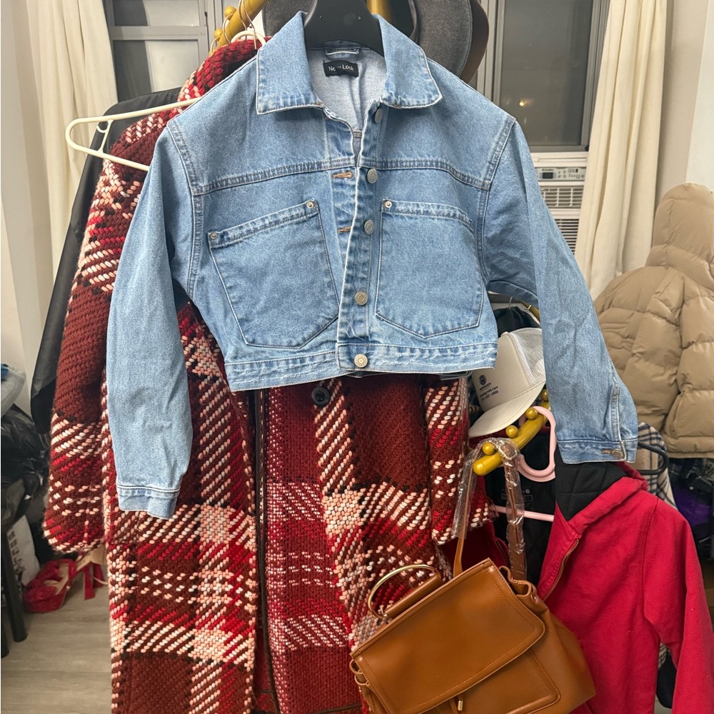 New Look Light Blue Cropped Denim Jacket